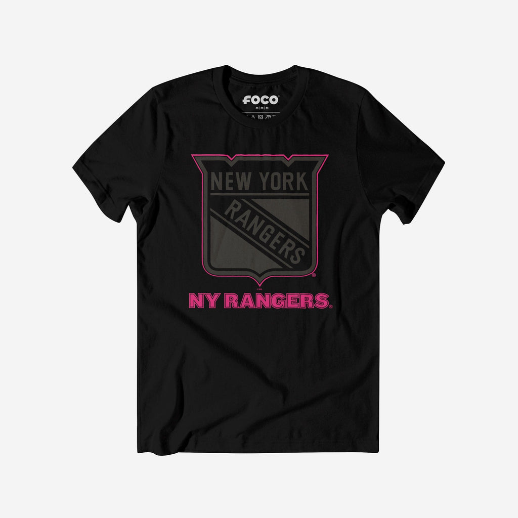 New York Rangers Highlight Reel T-Shirt FOCO Black/Neon Pink S - FOCO.com