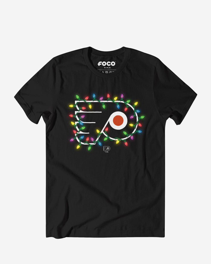 Philadelphia Flyers Primary Logo Holiday Lights T-Shirt FOCO S - FOCO.com