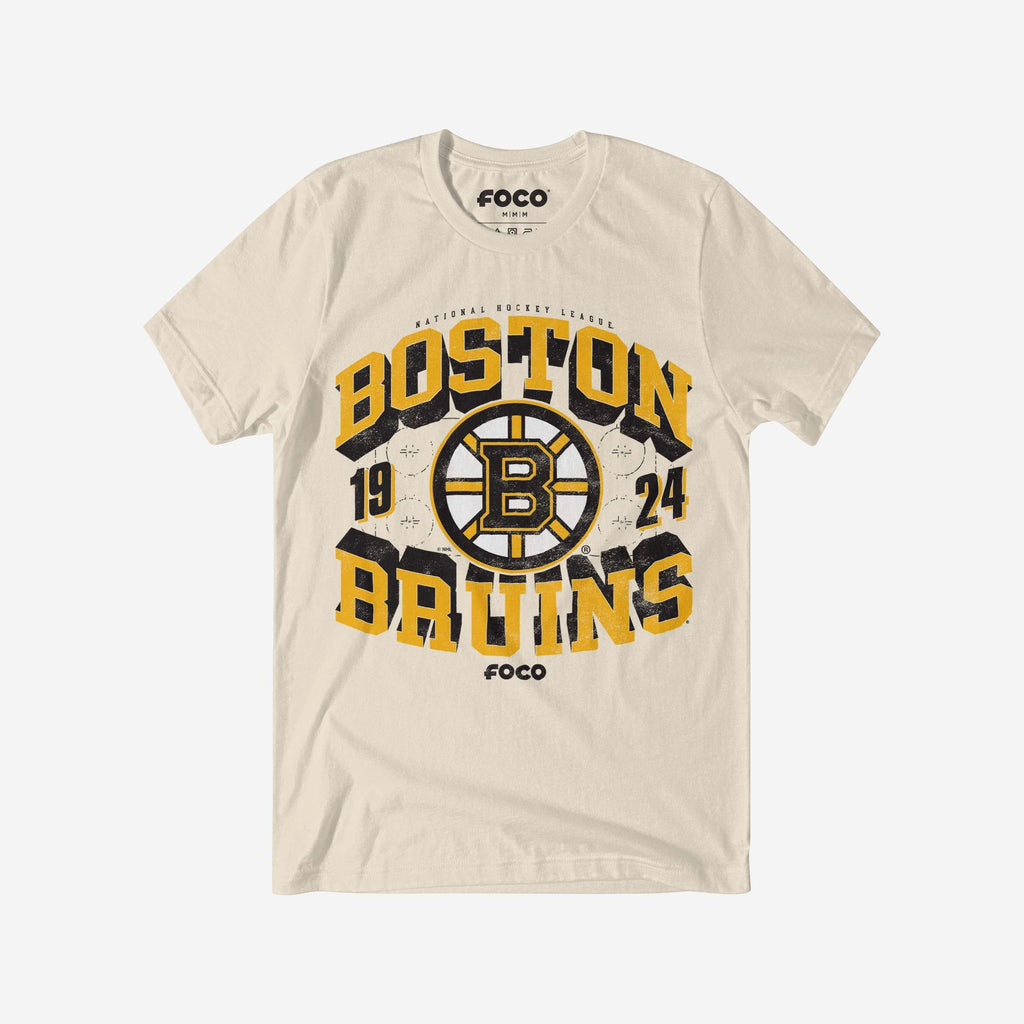 Boston Bruins Rink Arched Wordmark T-Shirt FOCO S - FOCO.com