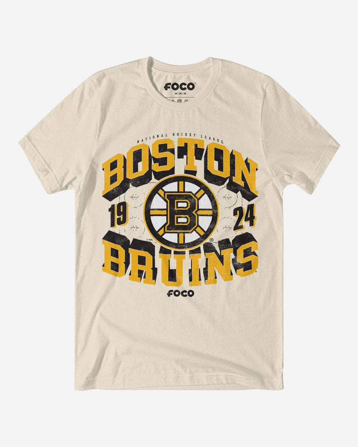 Boston Bruins Rink Arched Wordmark T-Shirt FOCO S - FOCO.com