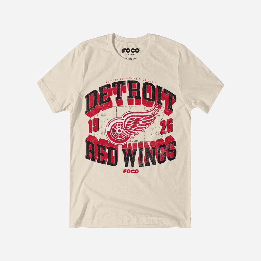 Detroit Red Wings Rink Arched Wordmark T-Shirt FOCO S - FOCO.com