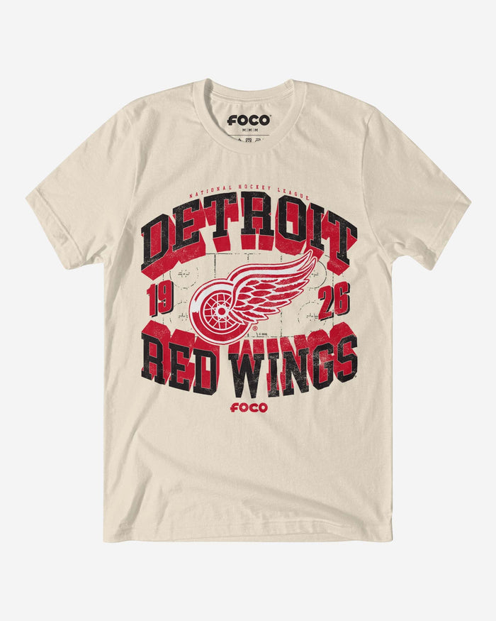 Detroit Red Wings Rink Arched Wordmark T-Shirt FOCO S - FOCO.com