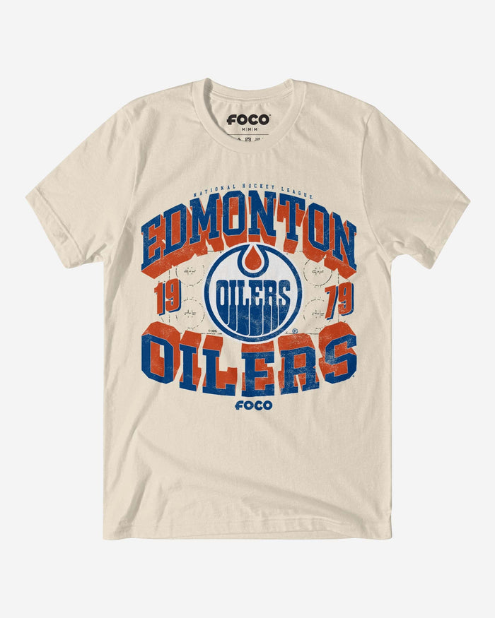 Edmonton Oilers Rink Arched Wordmark T-Shirt FOCO S - FOCO.com