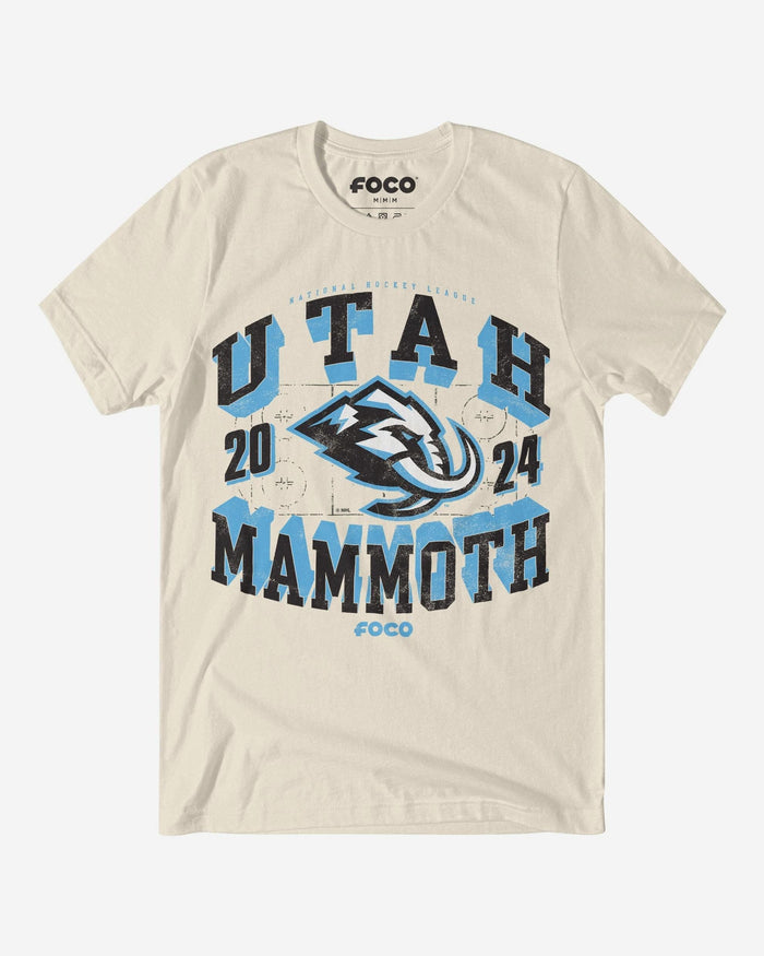 Utah Mammoth Rink Arched Wordmark T-Shirt FOCO S - FOCO.com