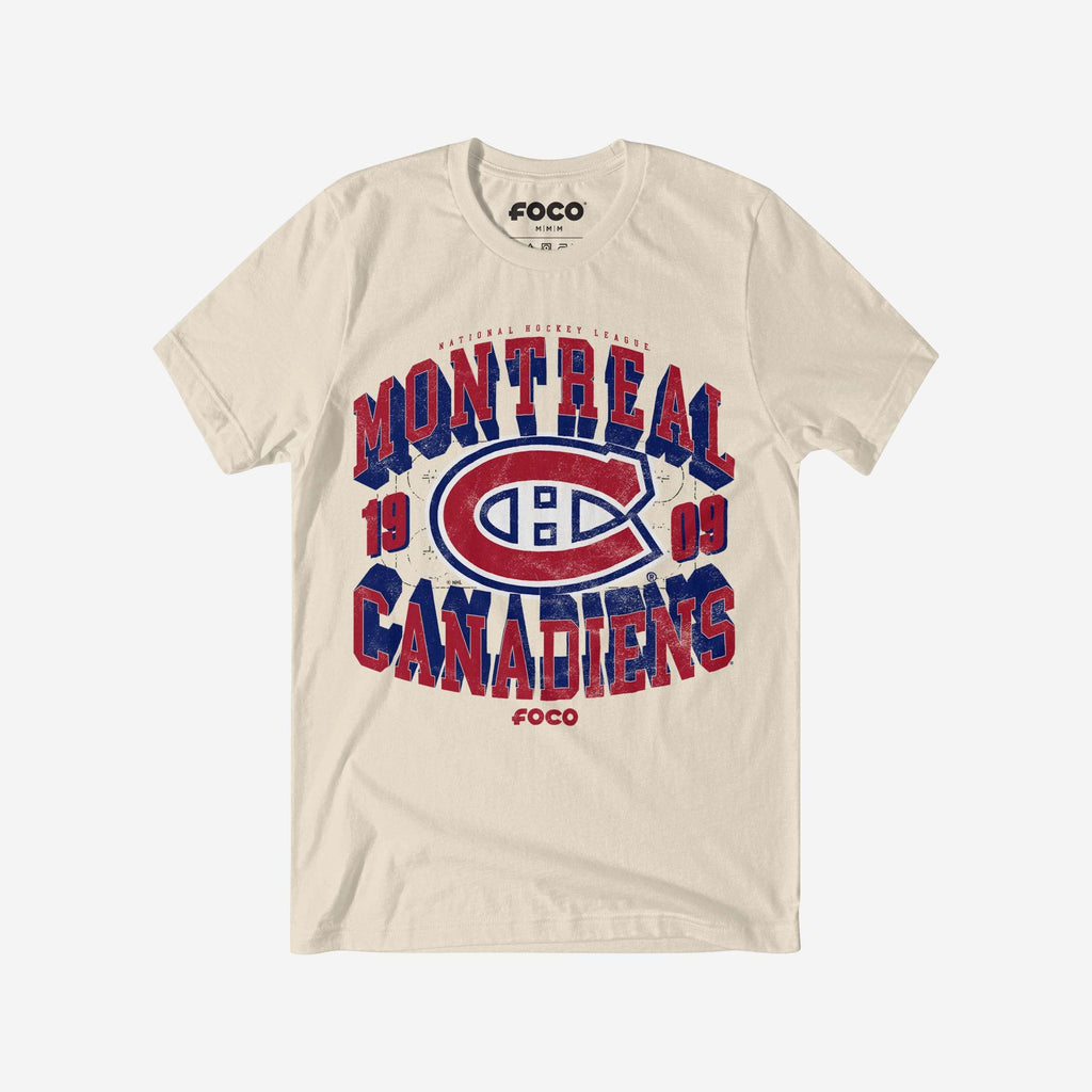 Montreal Canadiens Rink Arched Wordmark T-Shirt FOCO S - FOCO.com