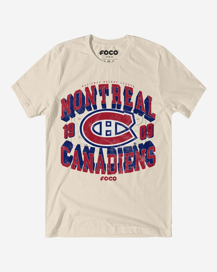 Montreal Canadiens Rink Arched Wordmark T-Shirt FOCO S - FOCO.com