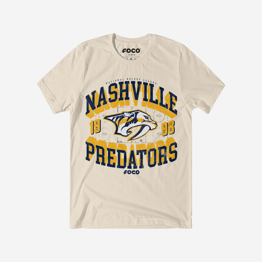 Nashville Predators Rink Arched Wordmark T-Shirt FOCO S - FOCO.com