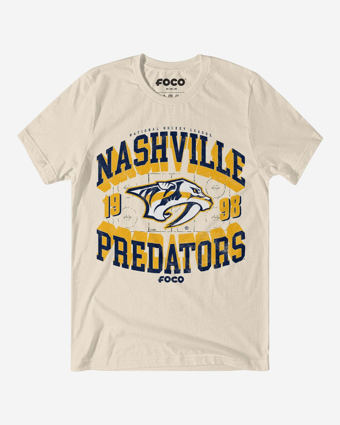 Nashville Predators Rink Arched Wordmark T-Shirt FOCO S - FOCO.com