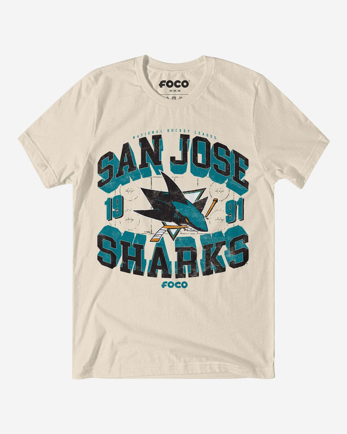 San Jose Sharks Rink Arched Wordmark T-Shirt FOCO S - FOCO.com