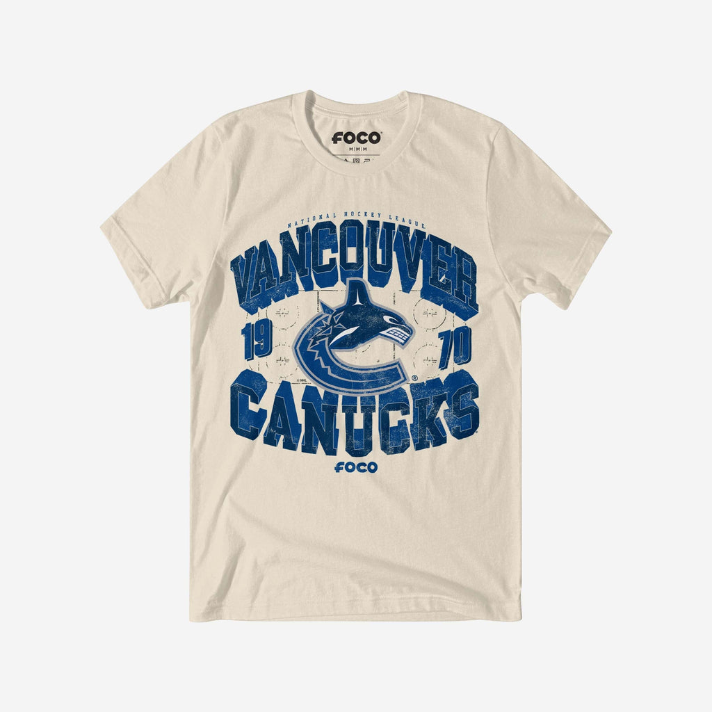 Vancouver Canucks Rink Arched Wordmark T-Shirt FOCO S - FOCO.com