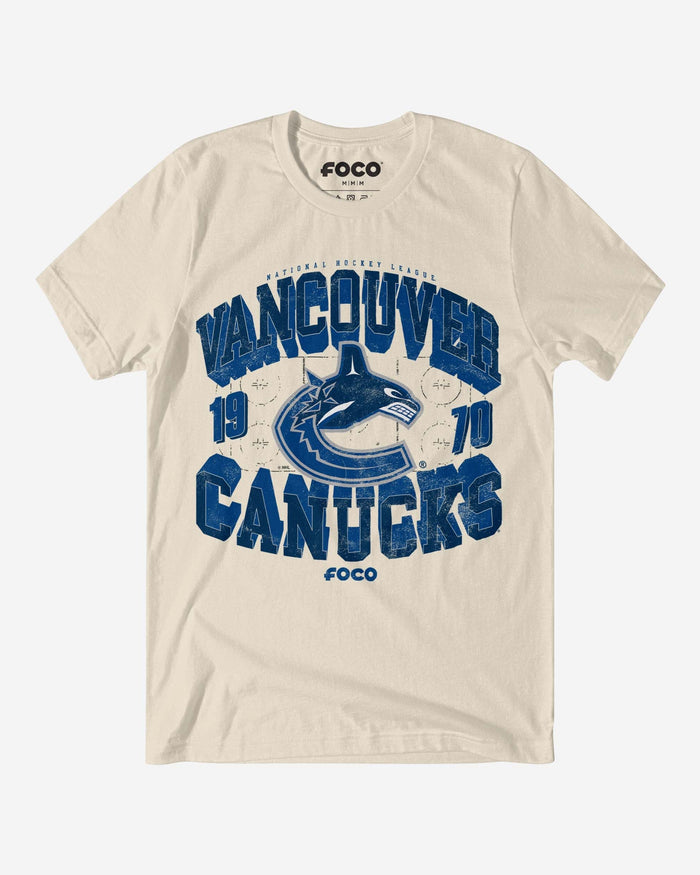 Vancouver Canucks Rink Arched Wordmark T-Shirt FOCO S - FOCO.com