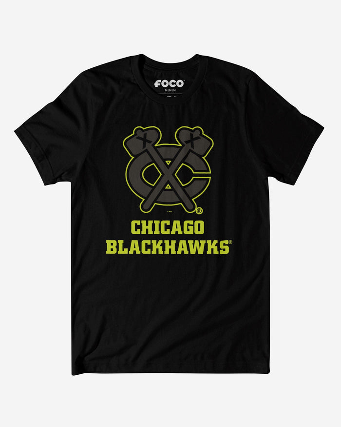 Chicago Blackhawks Highlight Reel T-Shirt FOCO Black/Volt S - FOCO.com