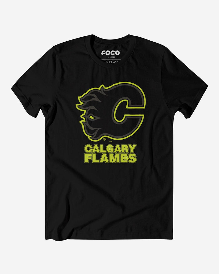 Calgary Flames Highlight Reel T-Shirt FOCO Black/Volt S - FOCO.com