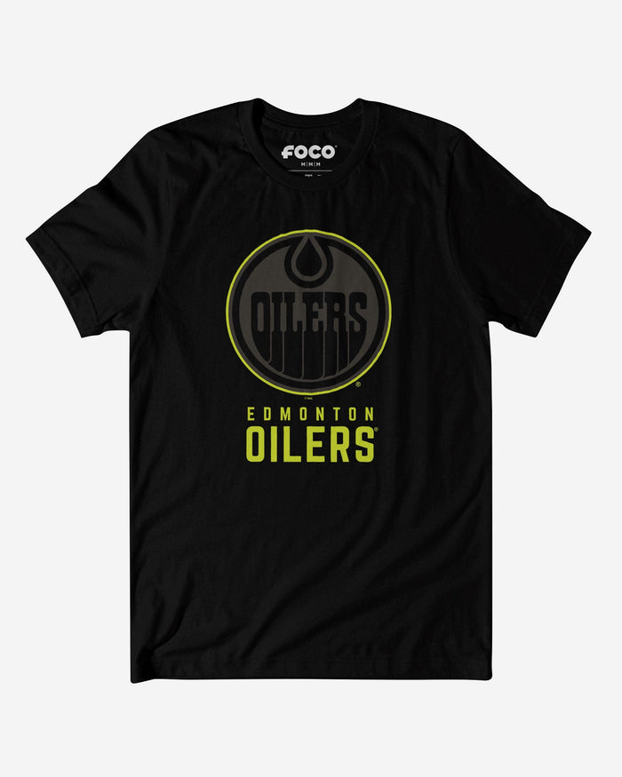 Edmonton Oilers Highlight Reel T-Shirt FOCO Black/Volt S - FOCO.com