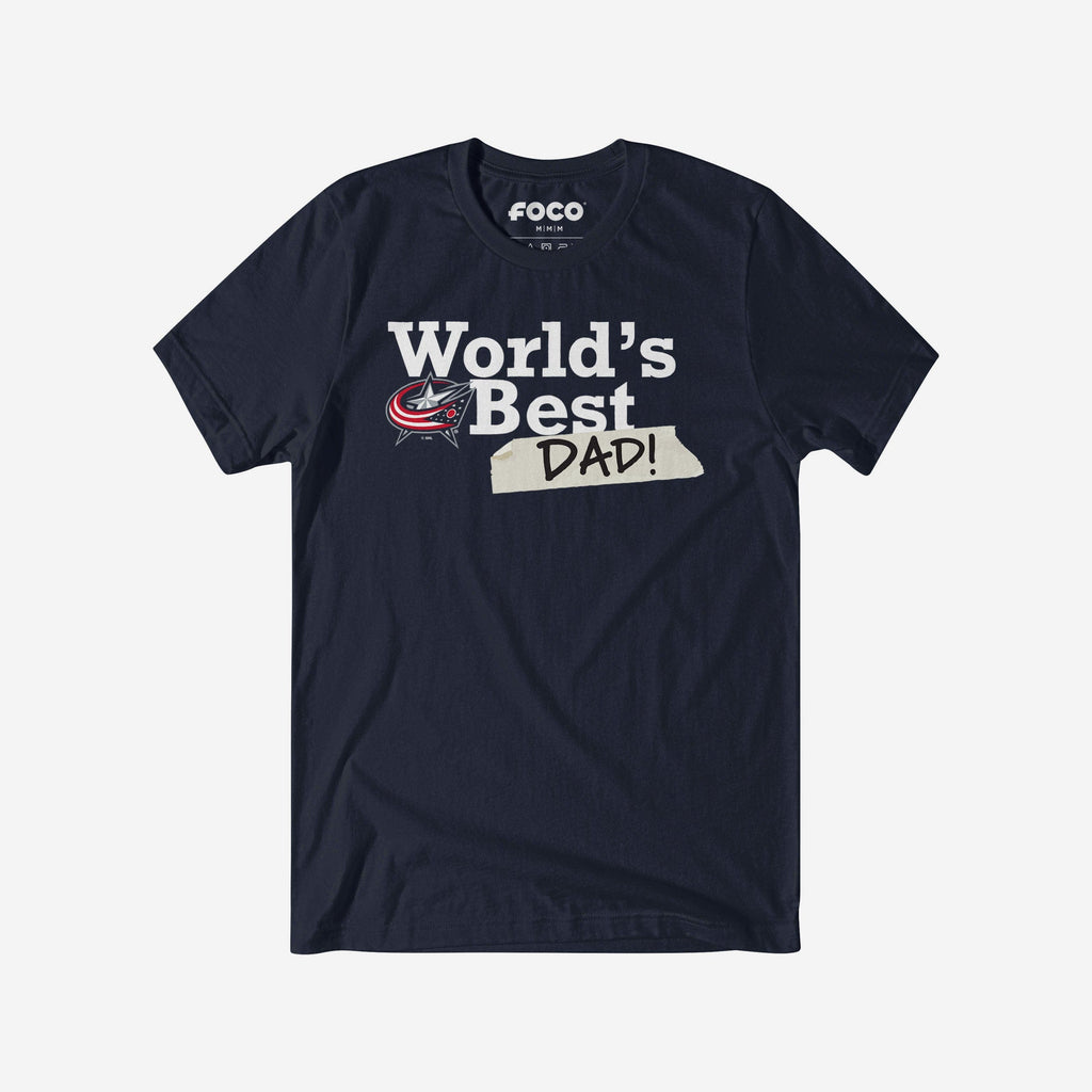 Columbus Blue Jackets World's Best Dad T-Shirt FOCO S - FOCO.com