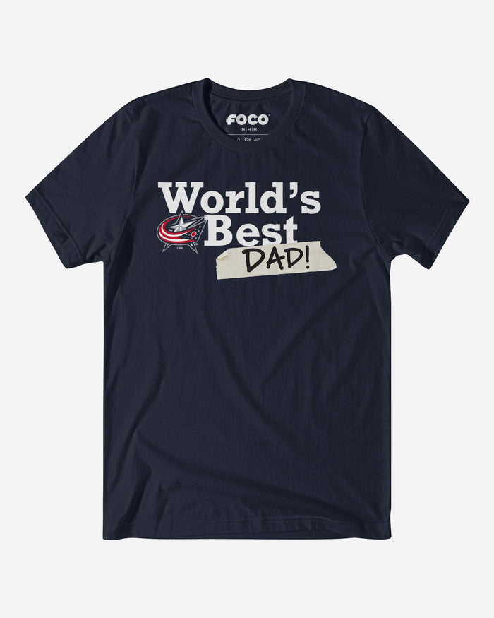 Columbus Blue Jackets World's Best Dad T-Shirt FOCO S - FOCO.com