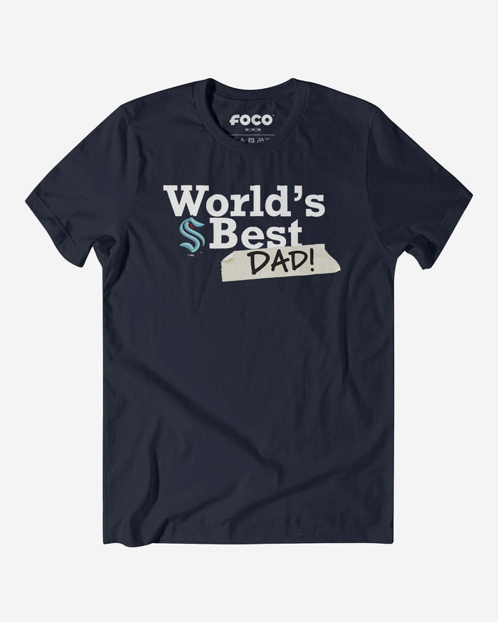 Seattle Kraken World's Best Dad T-Shirt FOCO S - FOCO.com
