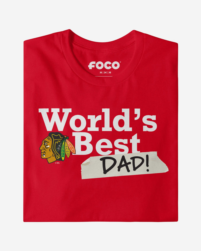 Chicago Blackhawks World's Best Dad T-Shirt FOCO - FOCO.com