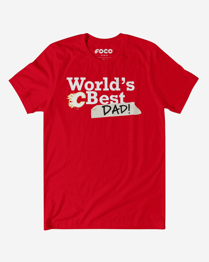 Calgary Flames World's Best Dad T-Shirt FOCO S - FOCO.com