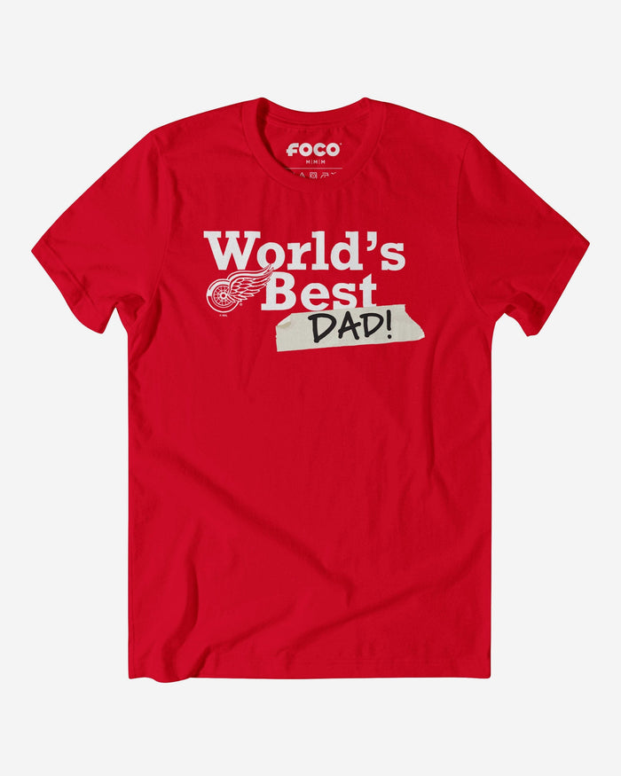 Detroit Red Wings World's Best Dad T-Shirt FOCO S - FOCO.com