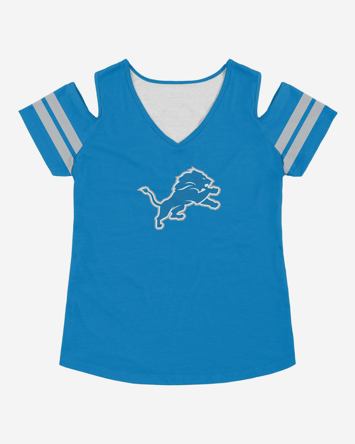 Detroit Lions Womens Cold Shoulder T-Shirt FOCO S - FOCO.com