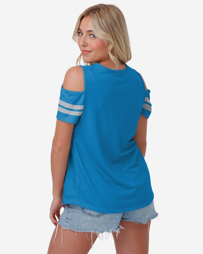 Detroit Lions Womens Cold Shoulder T-Shirt FOCO S - FOCO.com