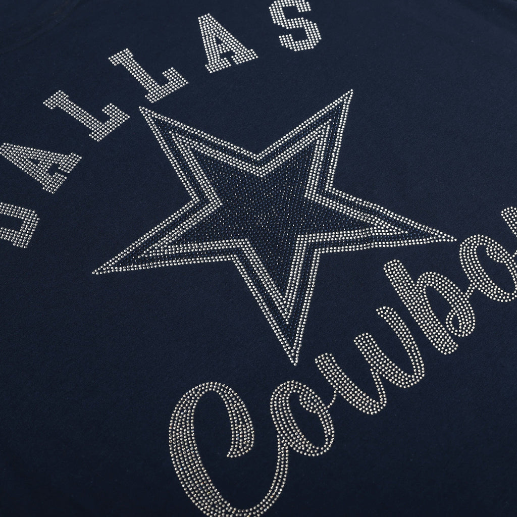 Dallas Rhinestone Dallas Cowboys Womens Rhinestone Logo Oversized T-Shirt FOCO