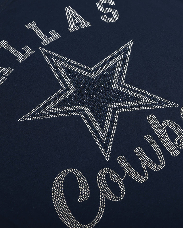 Dallas Cowboys Womens Rhinestone Logo Oversized T-Shirt FOCO S - FOCO.com