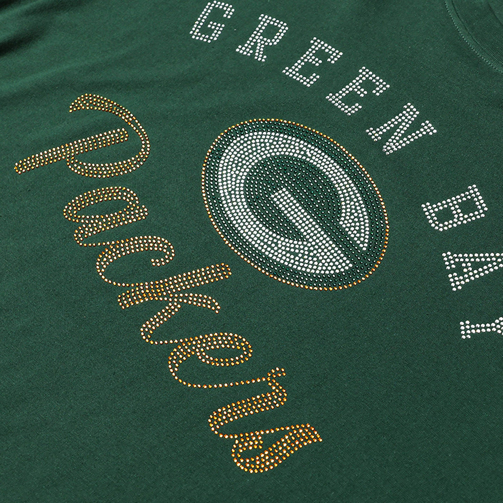 Green Bay Packers Womens Rhinestone Logo Oversized T-Shirt FOCO