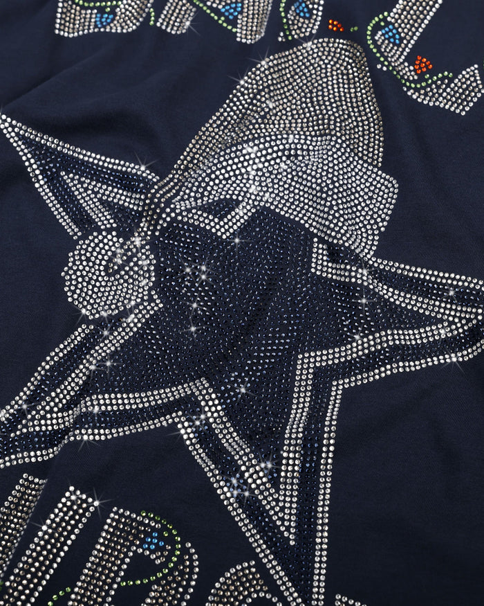 Dallas Cowboys Womens Rhinestone Logo Oversized Holiday T-Shirt FOCO S - FOCO.com