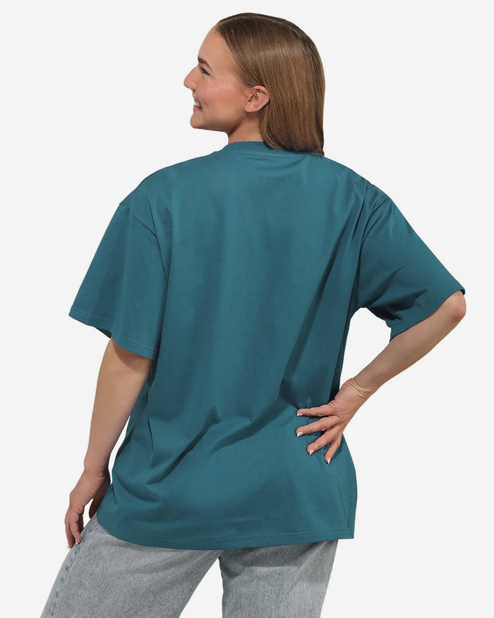 Philadelphia Eagles Womens Rhinestone Logo Oversized Holiday T-Shirt FOCO S - FOCO.com