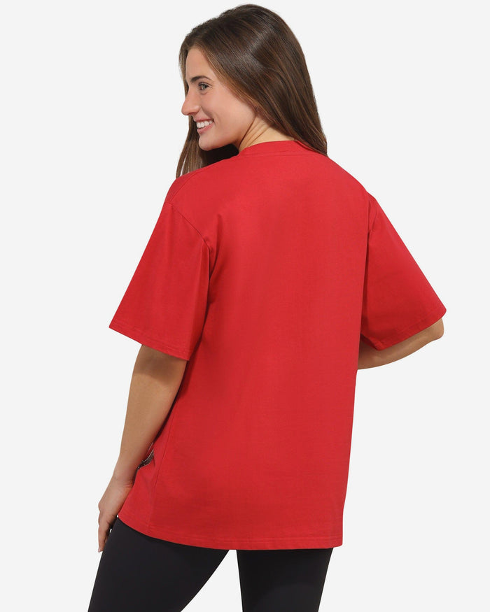 San Francisco 49ers Womens Rhinestone Logo Oversized Holiday T-Shirt FOCO S - FOCO.com