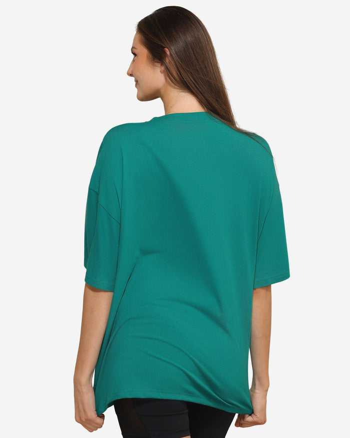 Miami Dolphins Womens Rhinestone Logo Oversized T-Shirt FOCO S - FOCO.com