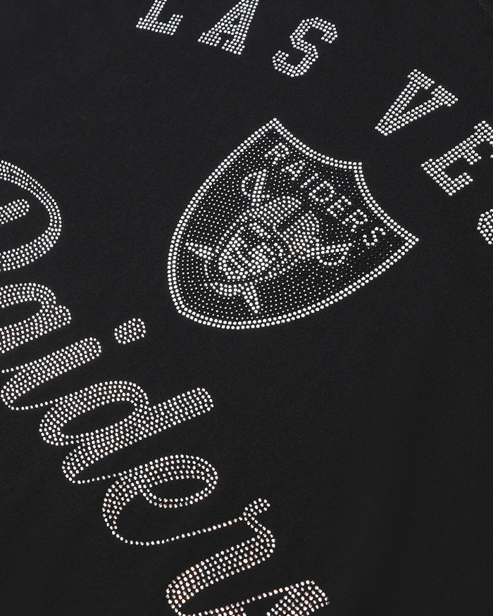 Las Vegas Raiders Womens Rhinestone Logo Oversized T-Shirt FOCO S - FOCO.com