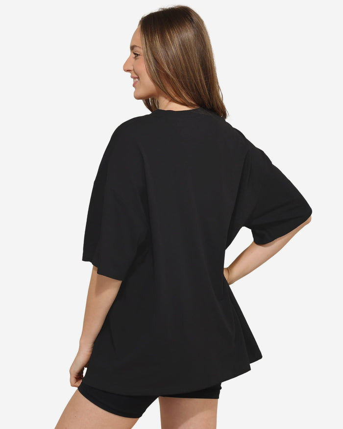 Las Vegas Raiders Womens Rhinestone Logo Oversized T-Shirt FOCO S - FOCO.com