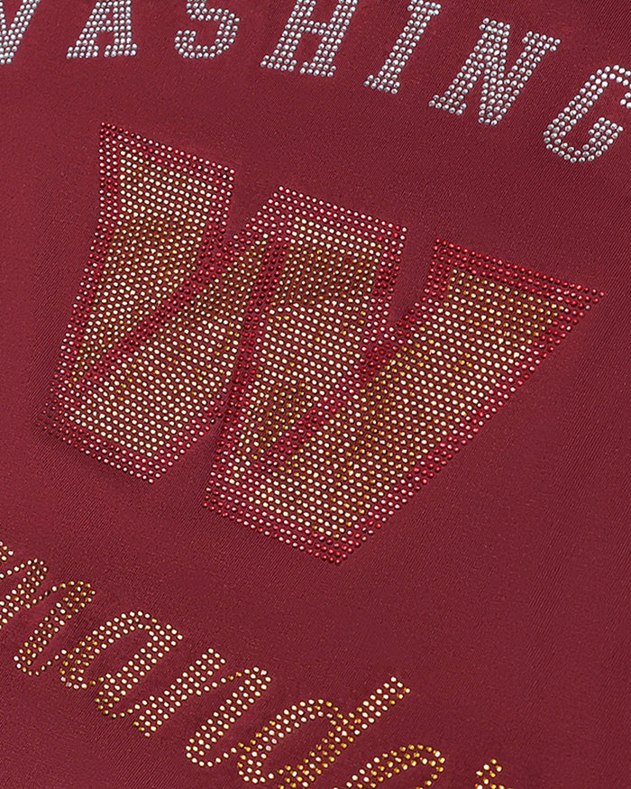 Washington Commanders Womens Rhinestone Logo Oversized T-Shirt FOCO S - FOCO.com