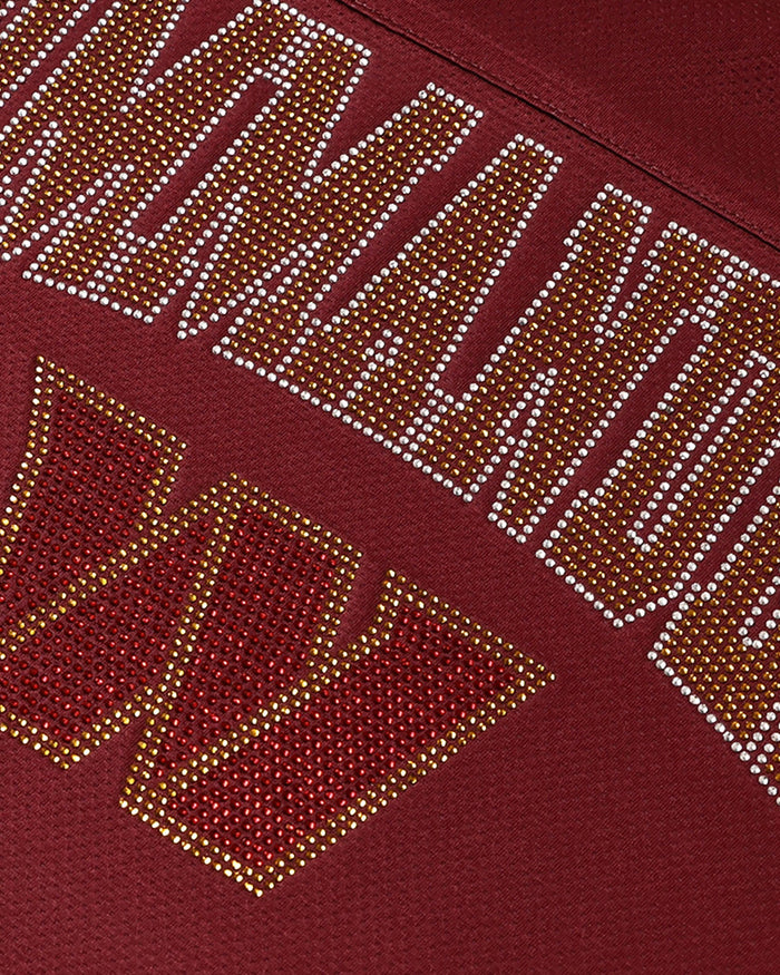 Washington Commanders Womens Rhinestone Logo Oversized V-Neck Mesh T-Shirt FOCO S - FOCO.com