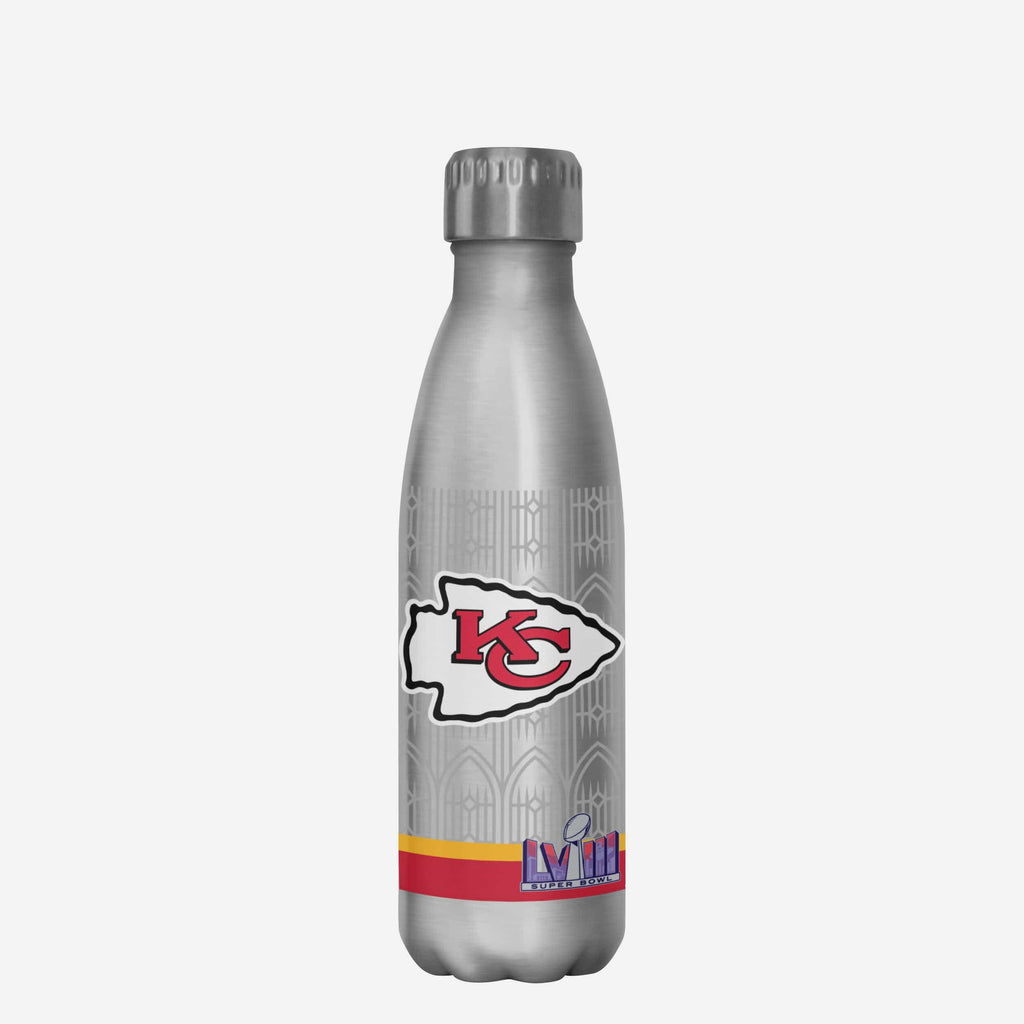 Kansas City Chiefs Super Bowl LVIII Champions Silver 17 oz Stainless Steel Bottle FOCO - FOCO.com