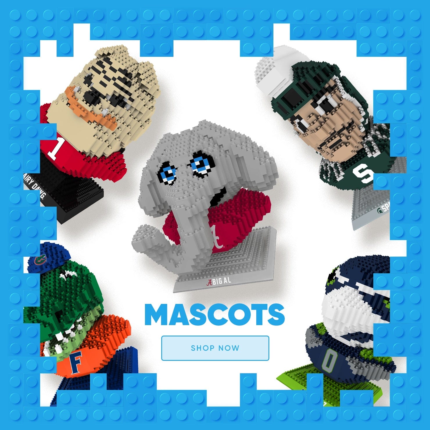 FOCO MASCOTE BRXLZ - Kit De Construction 3D Avec Environ 1000 Pièces - Dimensions 13x11x10 Cm
