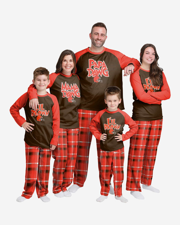 Cleveland Browns Youth Plaid Family Holiday Pajamas FOCO - FOCO.com