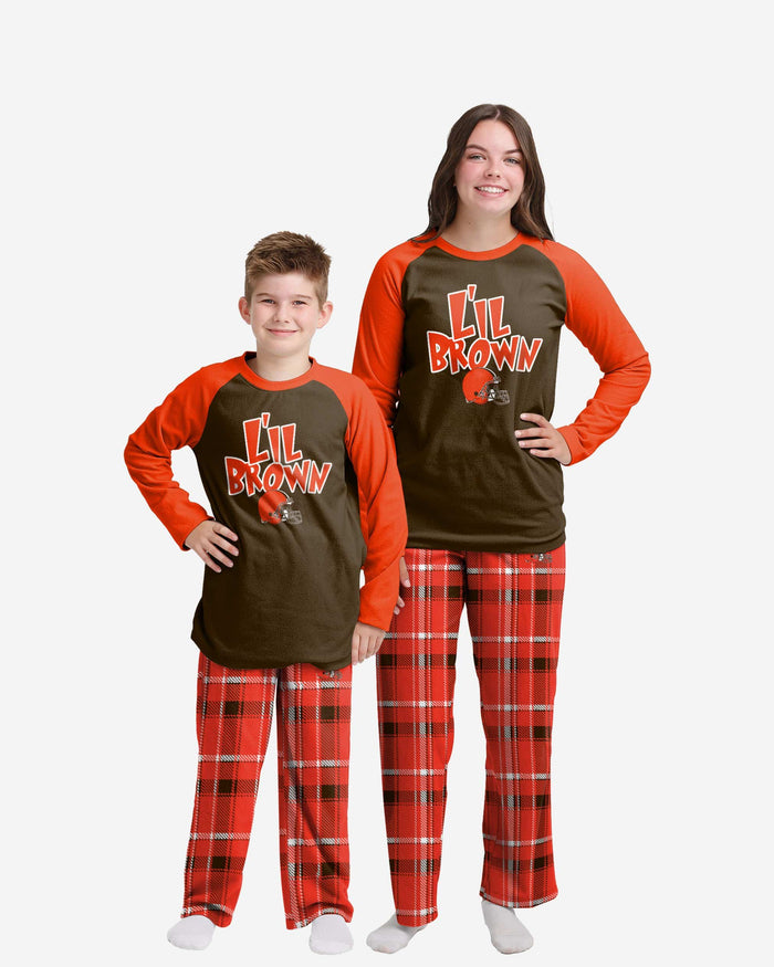 Cleveland Browns Youth Plaid Family Holiday Pajamas FOCO 4 - FOCO.com