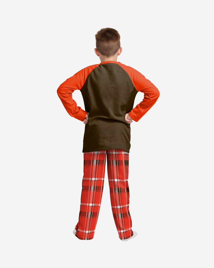 Cleveland Browns Youth Plaid Family Holiday Pajamas FOCO - FOCO.com