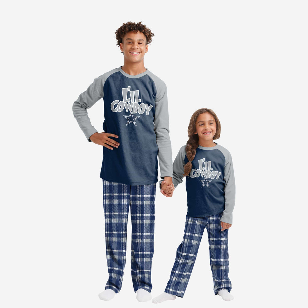 Dallas Cowboys Youth Plaid Family Holiday Pajamas FOCO 4 - FOCO.com