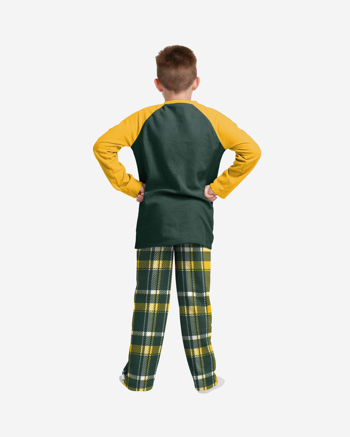 Green Bay Packers Youth Plaid Family Holiday Pajamas FOCO - FOCO.com