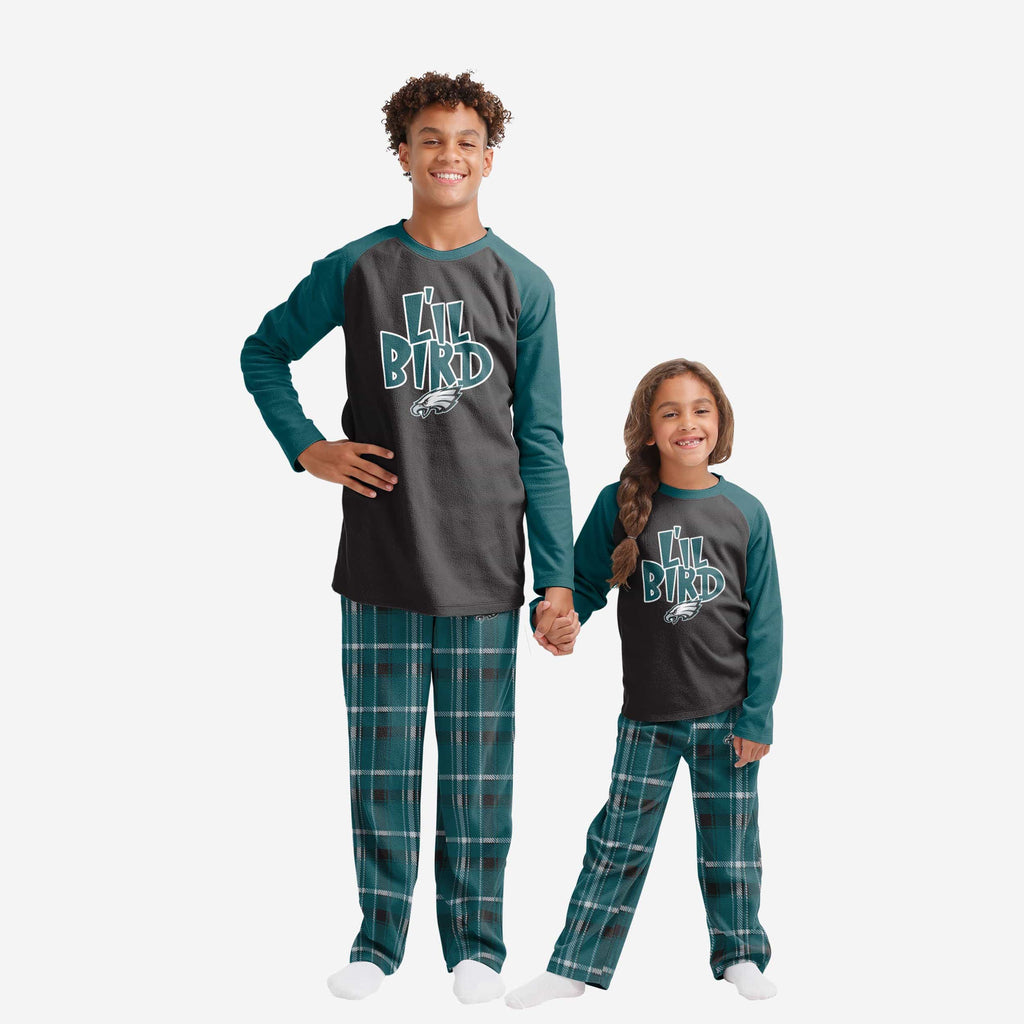 Philadelphia Eagles Youth Plaid Family Holiday Pajamas FOCO 4 - FOCO.com