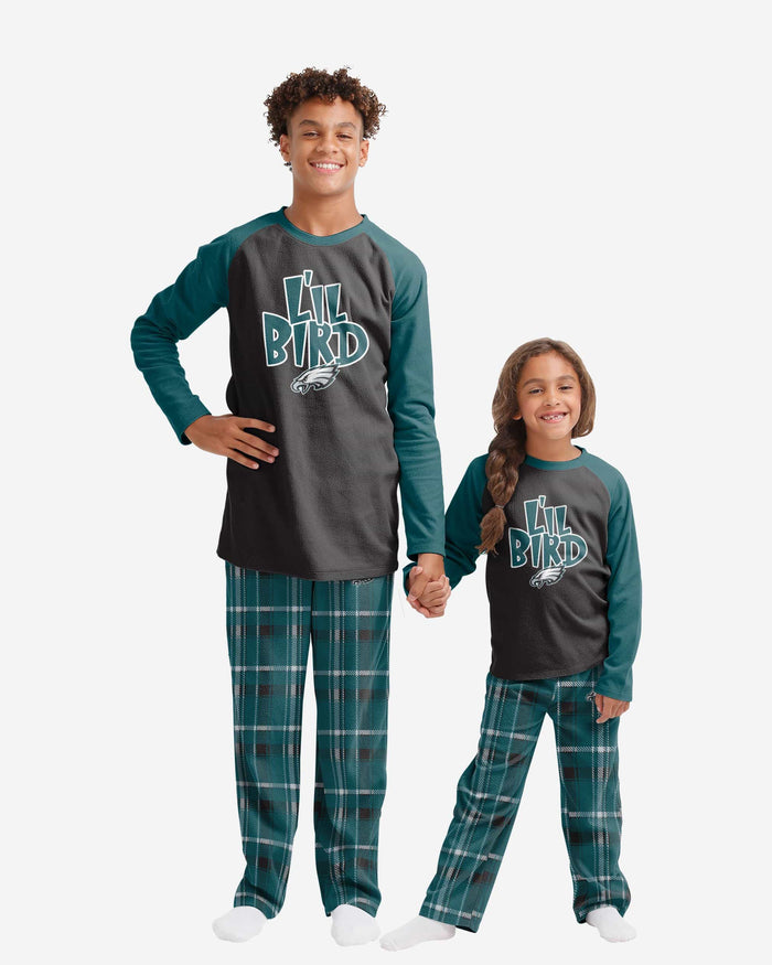 Philadelphia Eagles Youth Plaid Family Holiday Pajamas FOCO 4 - FOCO.com
