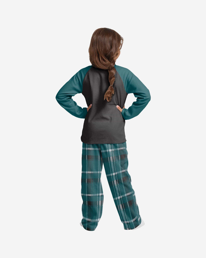 Philadelphia Eagles Youth Plaid Family Holiday Pajamas FOCO - FOCO.com