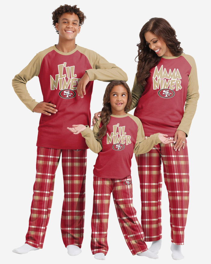 San Francisco 49ers Youth Plaid Family Holiday Pajamas FOCO - FOCO.com