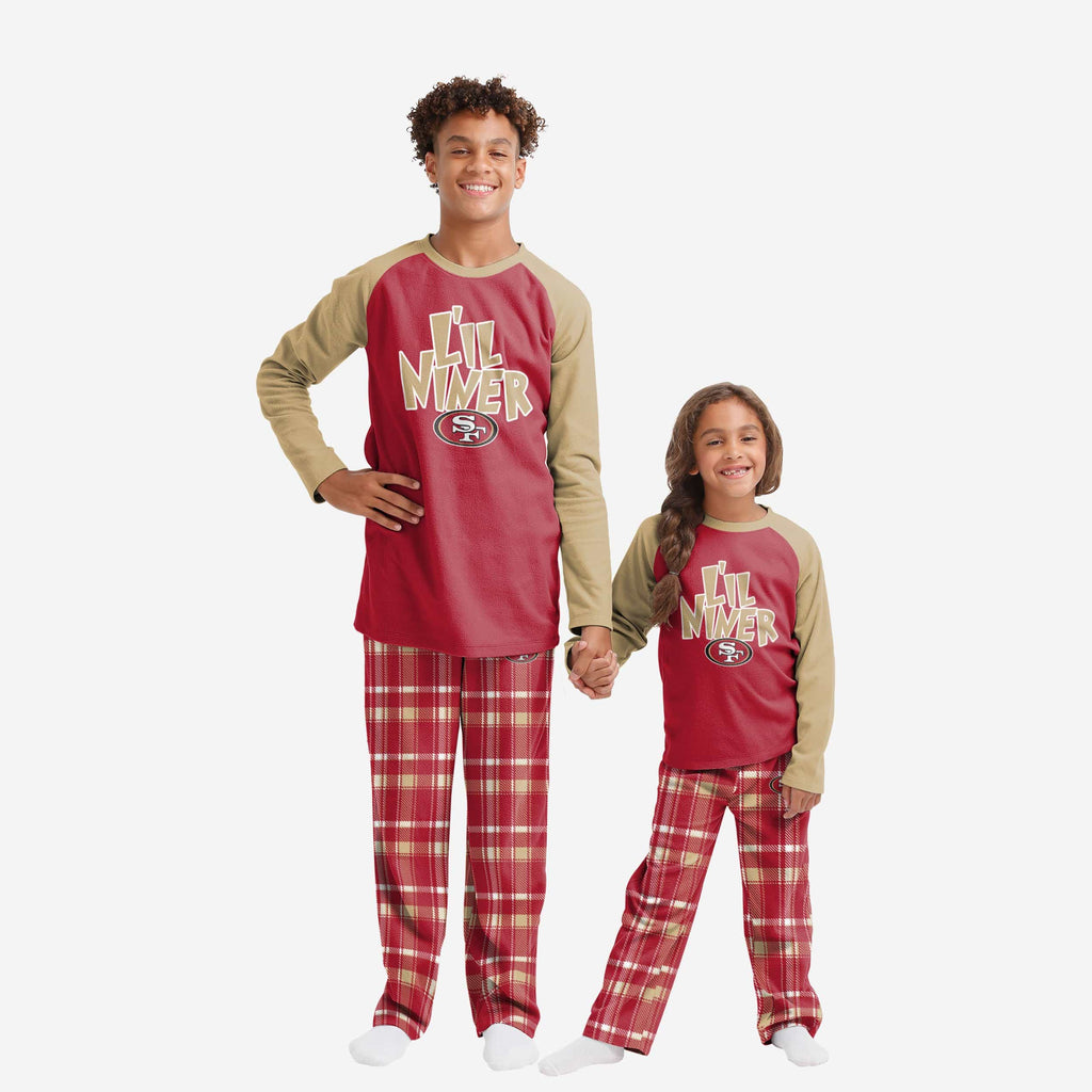 San Francisco 49ers Youth Plaid Family Holiday Pajamas FOCO 4 - FOCO.com