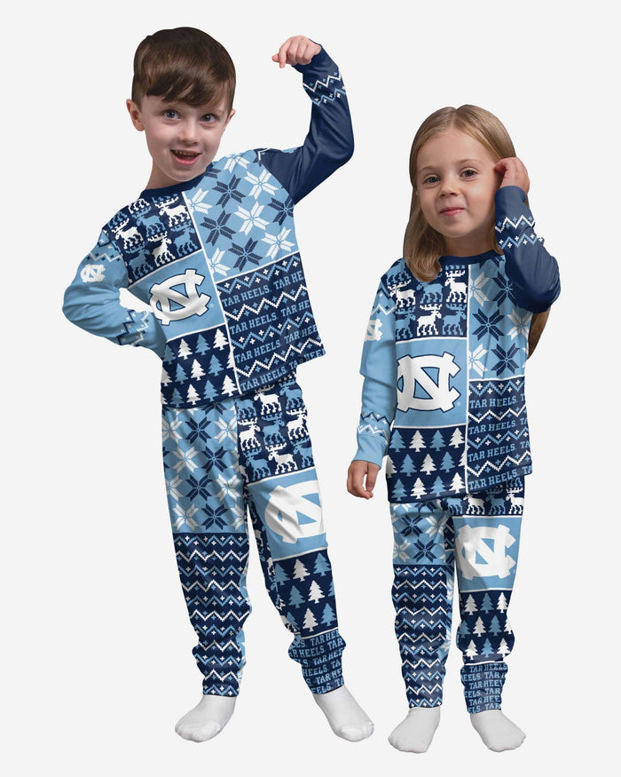 North Carolina Tar Heels Toddler Busy Block Family Holiday Pajamas FOCO 2T - FOCO.com